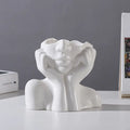 Sculptural Face Vase - Minimalist Nordic Ceramic Statment Piece