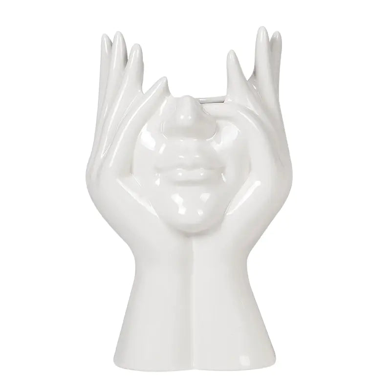 Sculptural Face Vase - Minimalist Nordic Ceramic Statment Piece