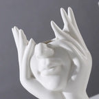 Sculptural Face Vase - Minimalist Nordic Ceramic Statment Piece