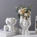 Sculptural Face Vase - Minimalist Nordic Ceramic Statment Piece